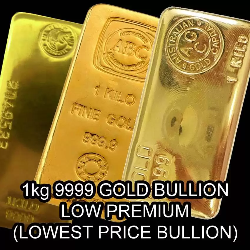 Gold Bullion Items 1kg / 1000g Low premium Gold Bullion Bar 9999 Purity